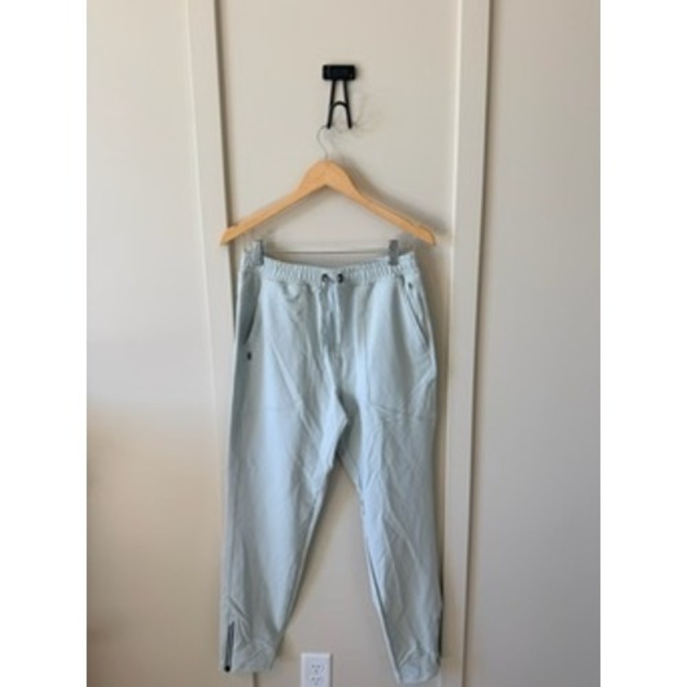 Rhone Bolinas Textured Joggers Mens Medium Light Blue Ankle Zip Pants